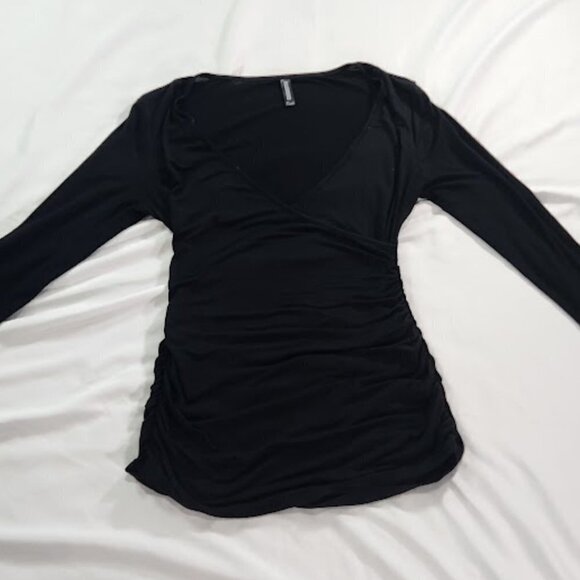 Long Sleeve V-Neck Wrap Style Shirt Size Large - Picture 5 of 6
